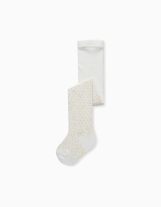 Tights for Baby Girls, White/Yellow