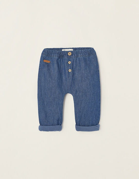Jeans with Jersey Lining for Baby Boys, Blue