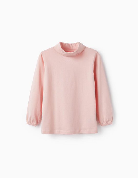 Long Sleeve Cotton T-shirt for Girls, Pink