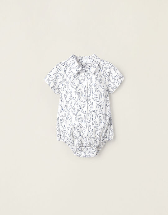 Body-camisa com Estampado para Recém-Nascido 'You & Me', Branco/Azul