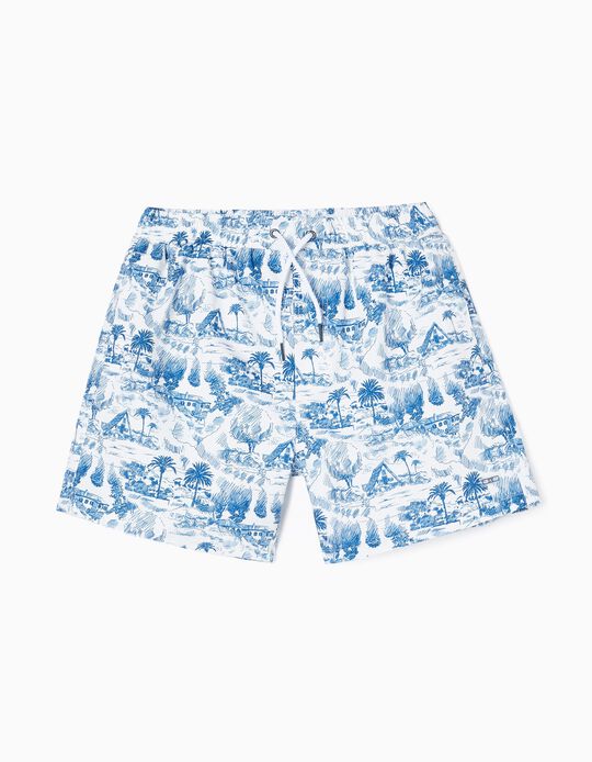 Swim Shorts for Adults 'You&Me', White/Blue
