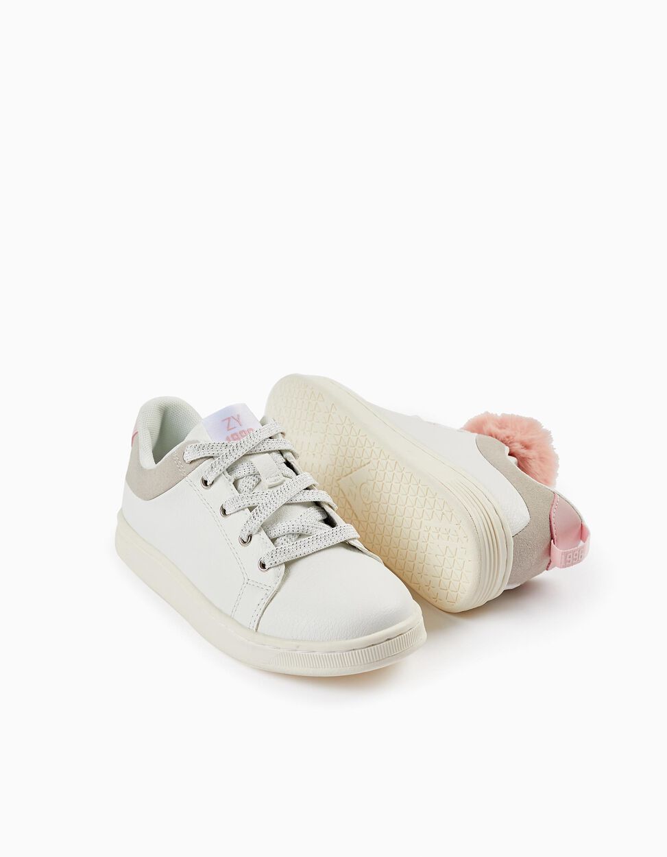Buy Online Trainers with Pompons for Girls 'ZY 1996', White/Pink