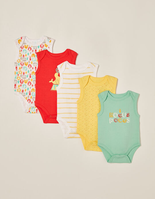 5 Bodysuits for Babies 'Circus', Multicoloured