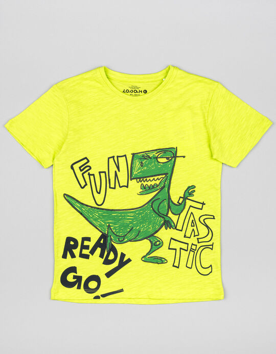 Comprar Online T-shirt de Algodão para Menino 'Funtastic', Verde Lima