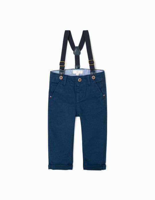 Trousers with Straps for Baby Boys, Blue