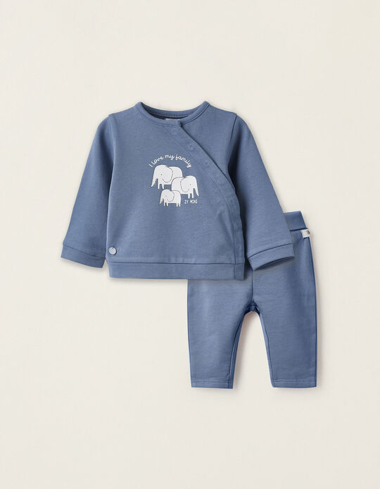 Sweatshirt + Cotton Trousers for Newborns 'ZY Mini', Blue