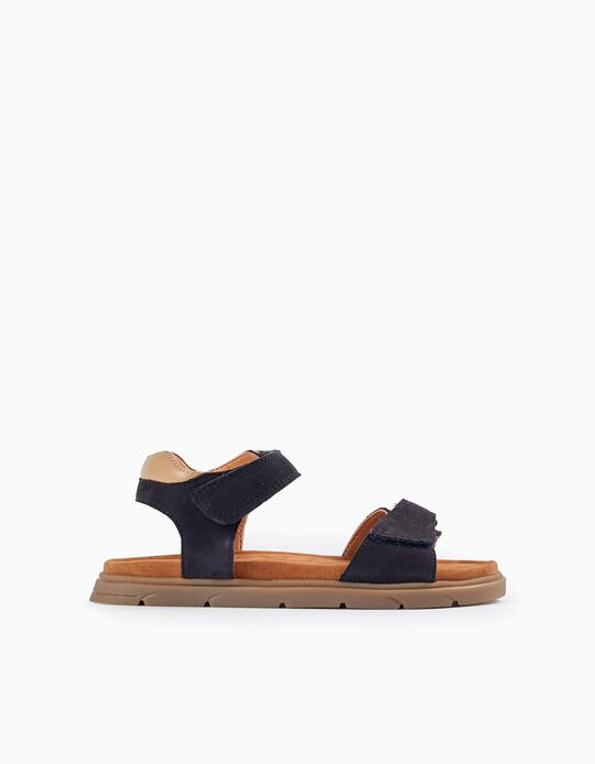 Buy Online Leather Sandals for Boys, Dark Blue/Beige