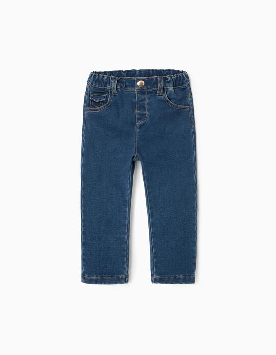 Brushed Jeans for Baby Girls, Blue