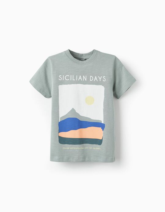 T-shirt à manches courtes pour garçon 'Sicilian Days', Vert