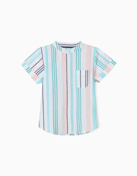 Striped Shirt for Baby Boys, White