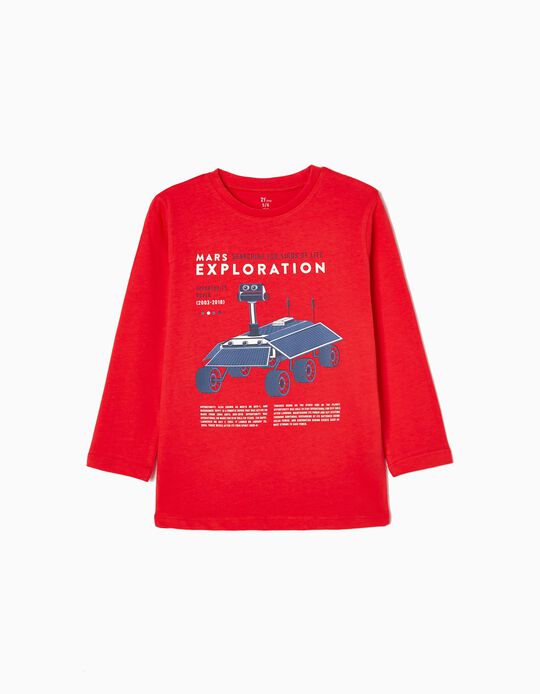 Long Sleeve T-shirt for Boys 'Mars', Red