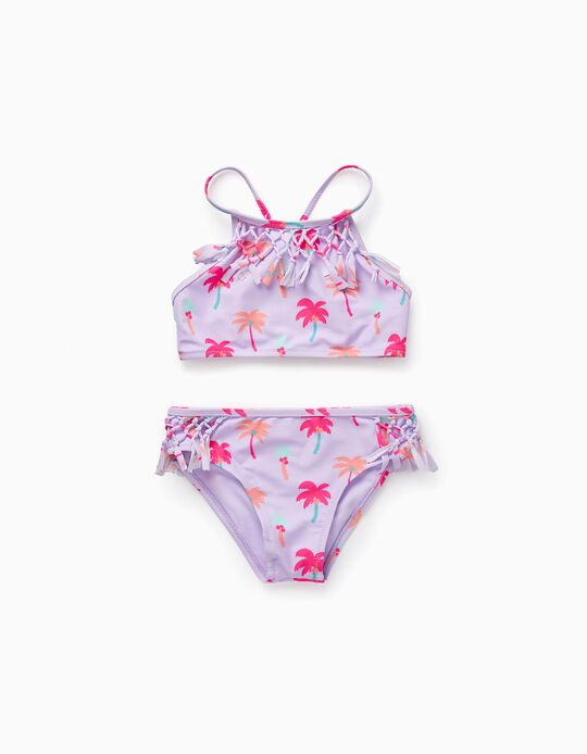 Bikini for Girls 'Palm Trees', Lilac