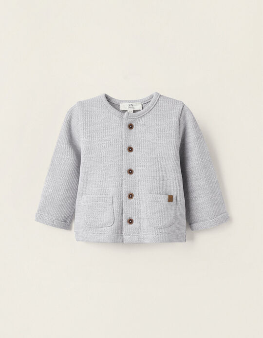 Pique Jacket in Cotton for Newborn Baby Boys