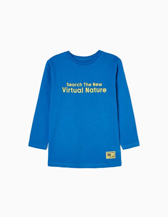 Long Sleeve T-shirt for Boys 'Virtual Nature', Blue