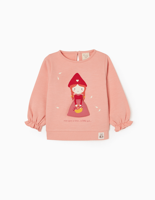 Cotton Fleece Sweatshirt for Baby Girls, Pink