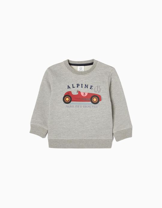 Cotton Jumper for Baby Boys 'Classic Car', Grey