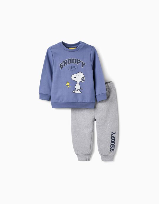 Comprar Online Sweat + Calças de Algodão para Bebé Menino 'Snoopy', Azul/Cinza