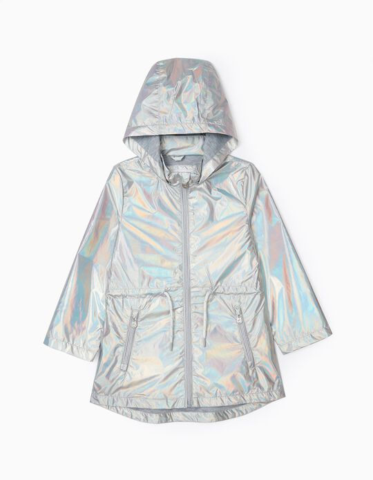 Hooded Parka for Girls, Silver