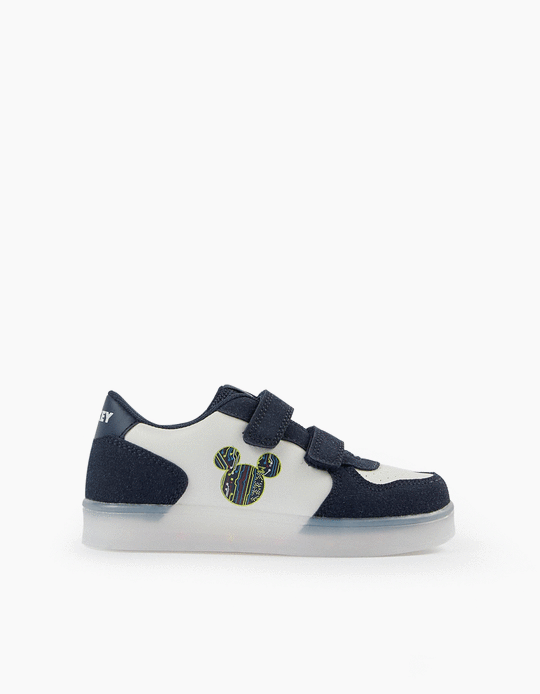 Zapatillas con Luces para Niño 'Mickey', Azul Oscuro/Blanco