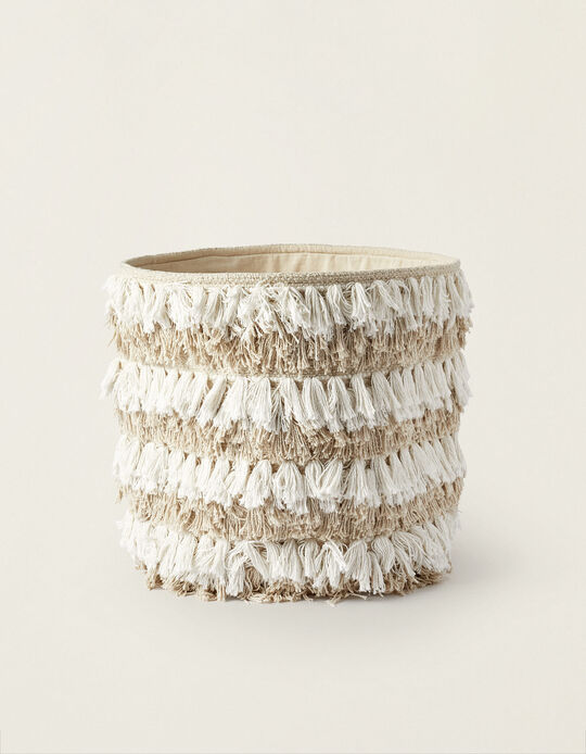Buy Online Decorative Fluffy White Zy Baby Basket, 30X30Cm