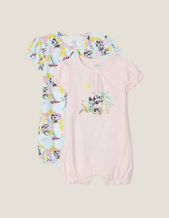 2 Pijamas Romper para Bebé Niña 'Minnie', Multicolor