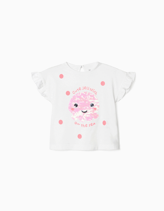 T-Shirt for Baby Girls 'Cute Jellyfish', White