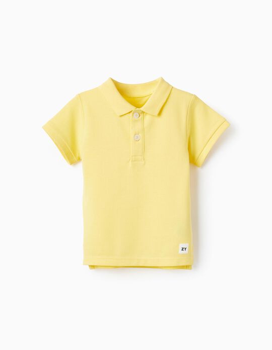 Polo in Cotton Piqué for Baby Boys, Yellow