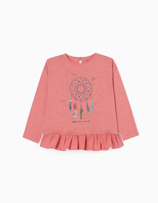 Long Sleeve T-Shirt for Girls 'Wind Chime', Pink