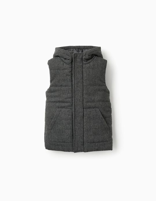 Buy Online Padded Hooded Gilet for Boys, Grey