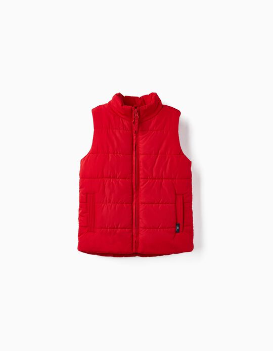 Quilted Vest with Fleece Lining for Boys, Red
