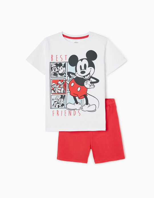 Pijama para Menino 'Mickey & Friends', Branco/Vermelho