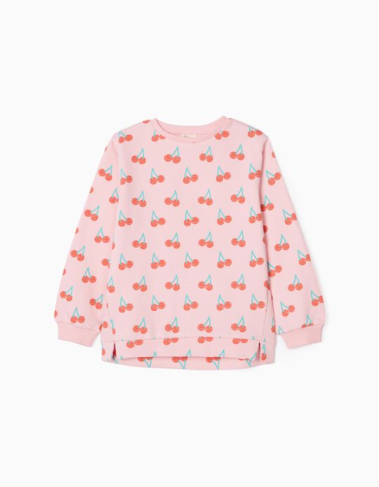 Sweatshirt for Girls 'Cherries', Pink