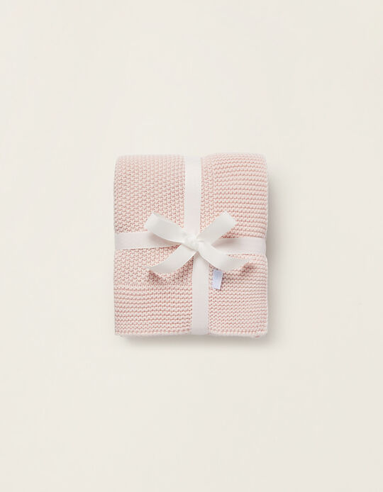 Buy Online Knitted Blanket Plain 75X90Cm Zy Baby Pink