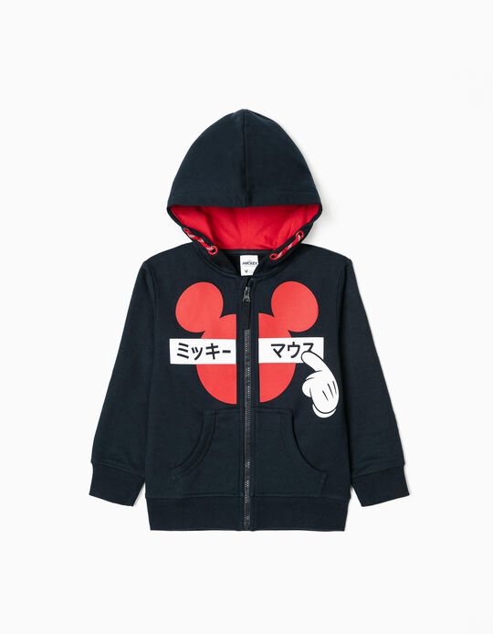 Hooded Jacket for Boys 'Mickey in Japan', Dark Blue