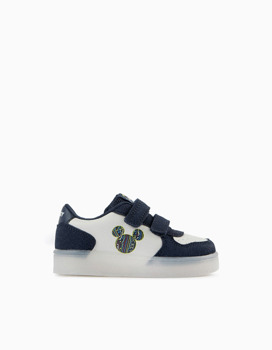 Light-Up Trainers for Baby Boys 'Mickey', Dark Blue/White