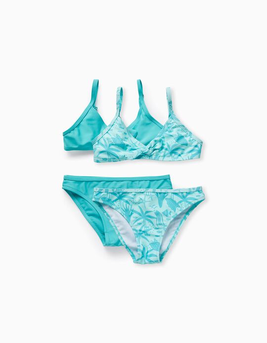 2 Bikinis for Girls 'Seashell Corals', Aqua Green