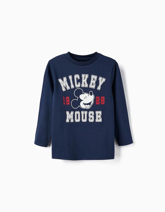 Comprar Online T-shirt de Algodão para Menino 'Mickey', Azul Escuro