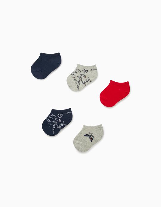 5 Pairs of Ankle Socks for Baby Boys 'Gaming', Multicoloured