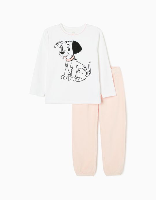 Pyjama en Velours de Coton Fille '101 Dalmatiens', Rose/Blanc