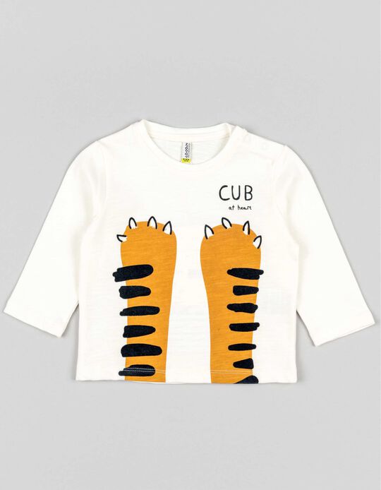 T-Shirt em Jersey de Algodão para Bebé Menino 'Cubs', Branco