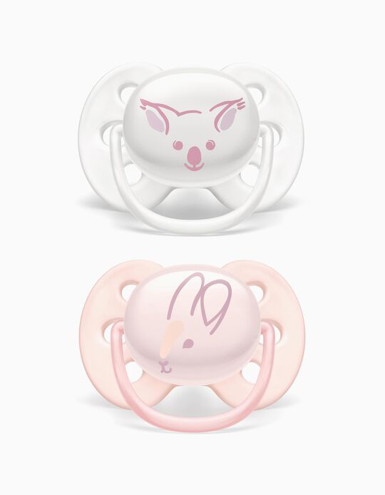 2 Sucettes Ultra Soft Silicone Deco 0-6M Philips/Avent