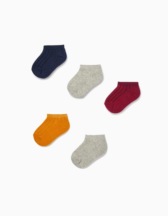 5-Pack Ankle Socks for Baby Boys, Multicoloured