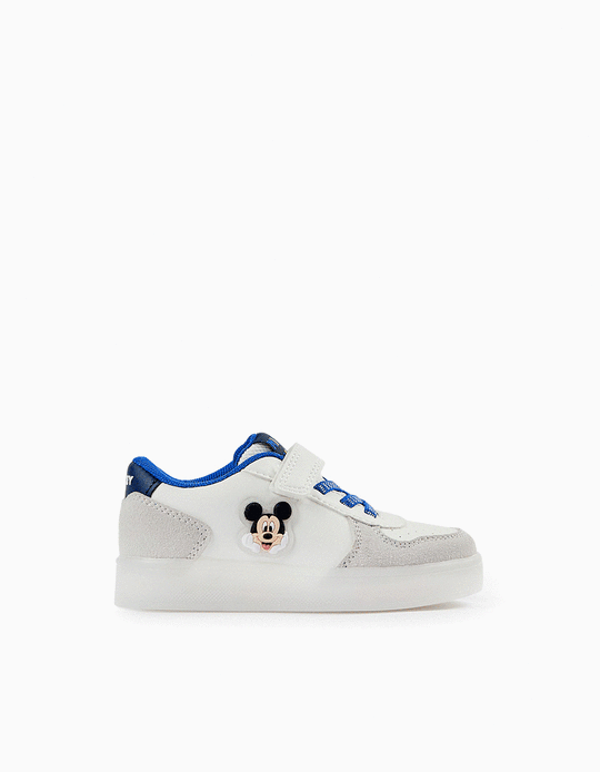 Zapatillas con Luces para Bebé Niño 'Mickey', Blanco/Azul