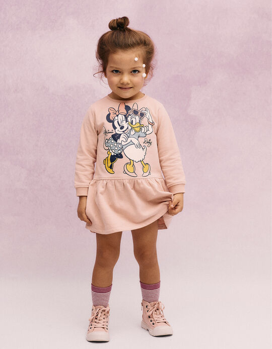 Vestido en Algodón para Bebé Niña 'Minnie & Daisy', Rosa Claro