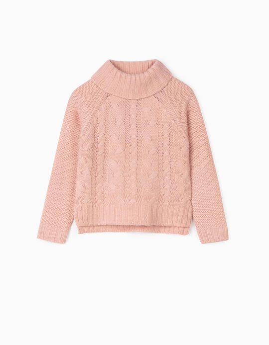 Thick Knit Sweater for Girls, Pink