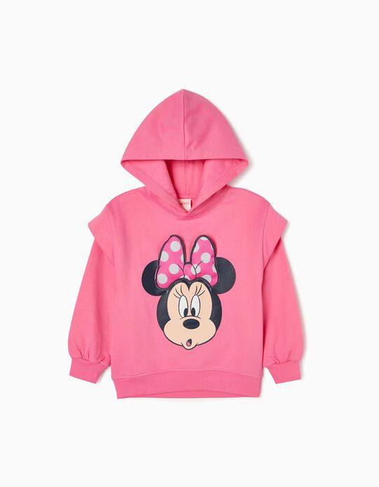 Brushed Hooded Sweatshirt in Cotton for Girls 'Minnie', Pink