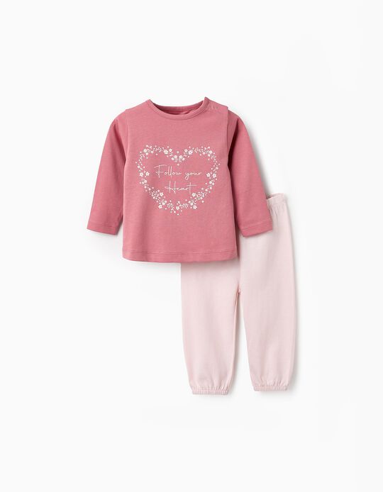 Comprar Online Pijama de Algodão para Bebé Menina 'Follow your Heart', Rosa