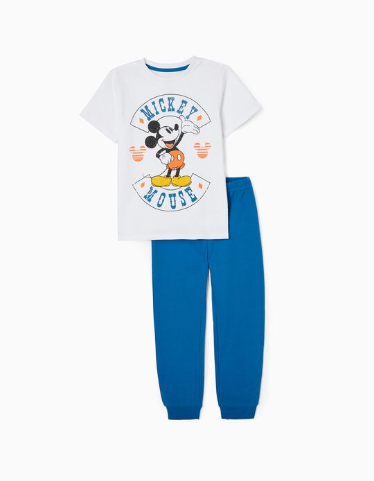 Pijama de Algodón para Niño 'Vintage Mickey', Azul/Blanco