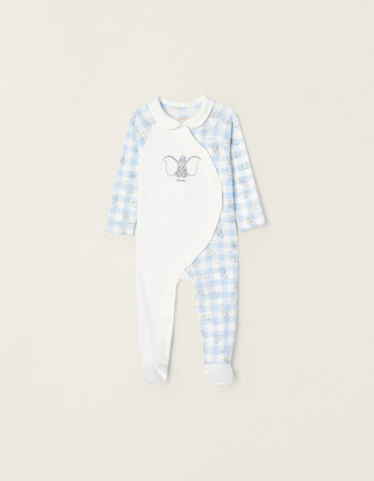 Cotton Sleepsuit for Baby Boys 'Dumbo', White/Blue