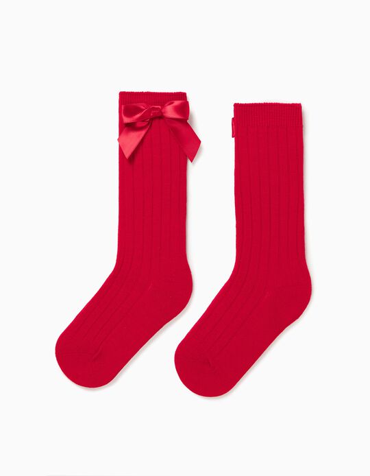 Knee-High Socks for Baby Girls, Red